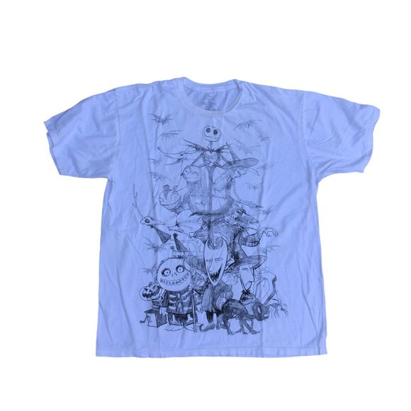 DISNEY Tim Burton's The Nightmare Before Christmas T Shirt XL White Short Sleeve - Picture 1 of 7